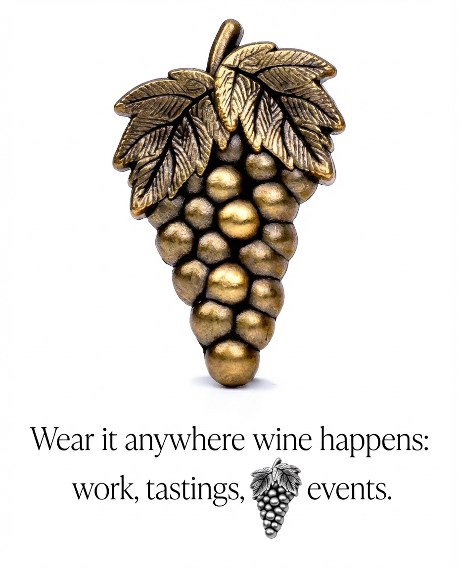 Antique gold sommelier pin - a wine professional accessory